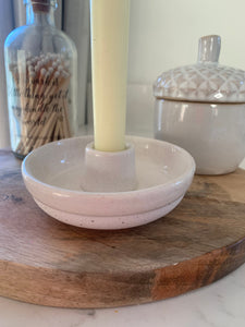 Simple cream candlestick holder