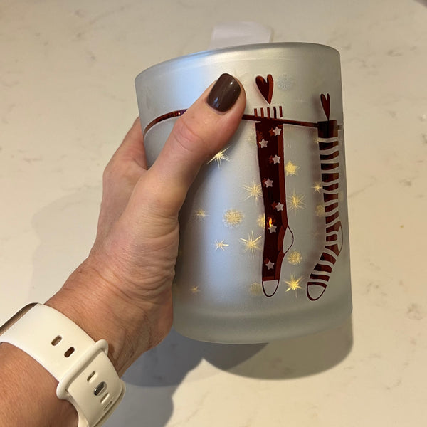 Large Christmas stockings candle holder