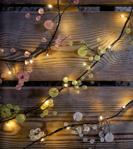Blossom fairy lights - white green and pink