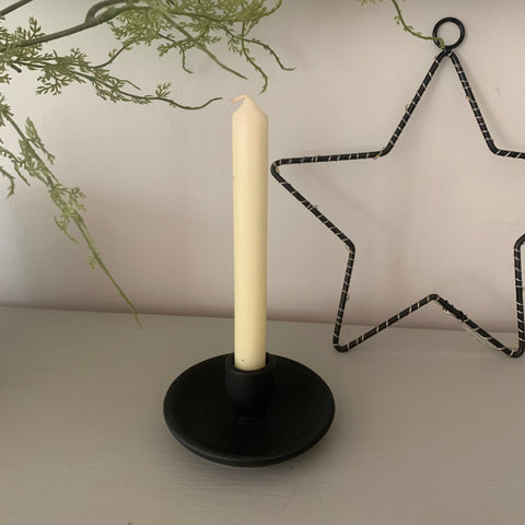 Simple black candlestick holder
