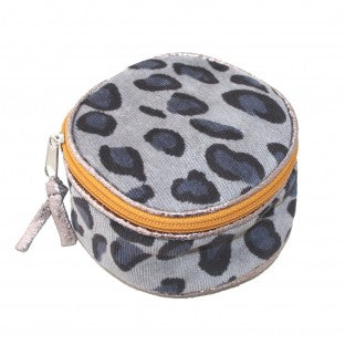 Grey leopard messenger bags