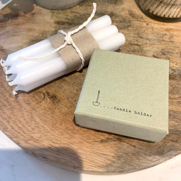 Boxed mini candlestick holders - Peace