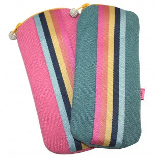 Striped fabric glasses cases