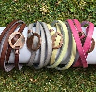 Faux leather wrap around braclets