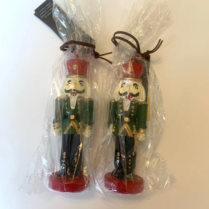 Pair of wax toy soldiers candles