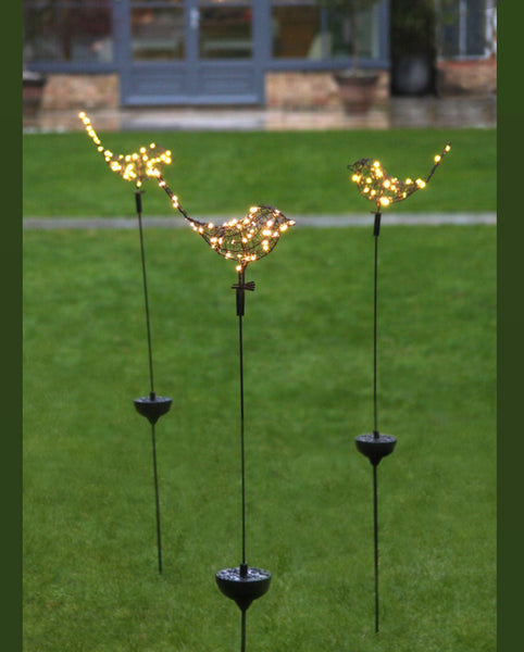 Solar LED garden Robin - boxed one Robin on stake