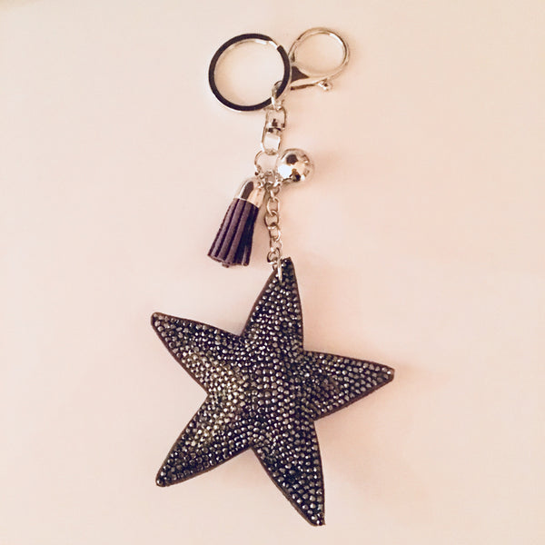 Grey star keyring