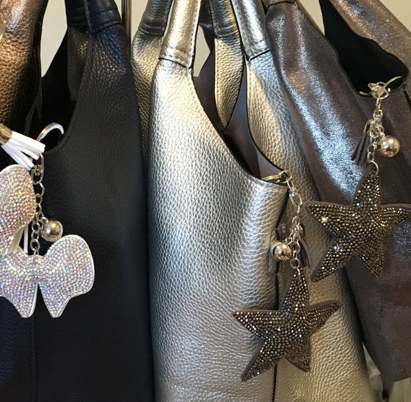 Grey star keyring