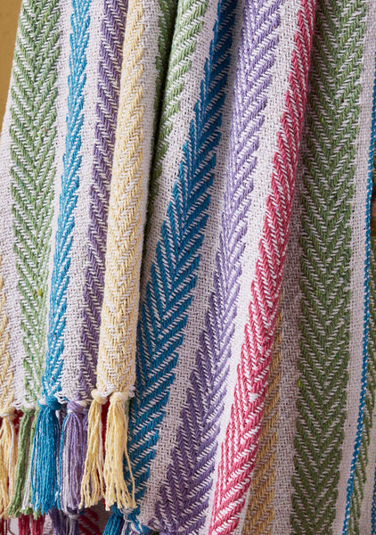 Multi-coloured cotton blanket