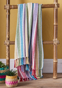 Multi-coloured cotton blanket