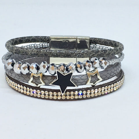 Magnetic wrap - dark grey black star
