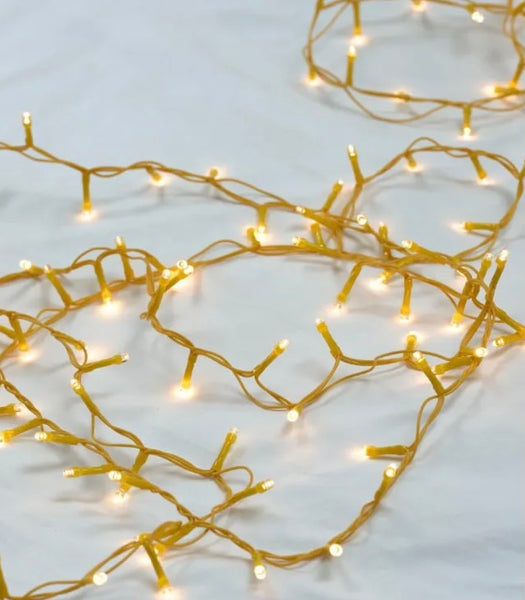 Long fairy lights on coloured lead - Indoor/Outdoor use.