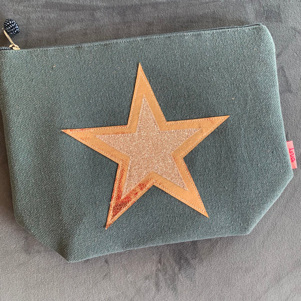 Star Makeup bag with metallic star