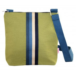 Fabric candy stripe messenger bags