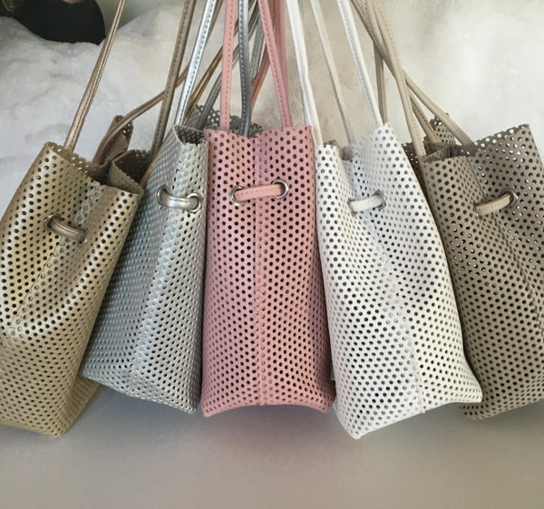 Perforated bucket bag