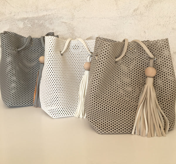 Perforated bucket bag