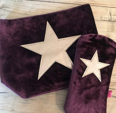 Star Makeup bag with metallic star