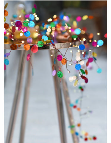 Multicoloured confetti fairy lights