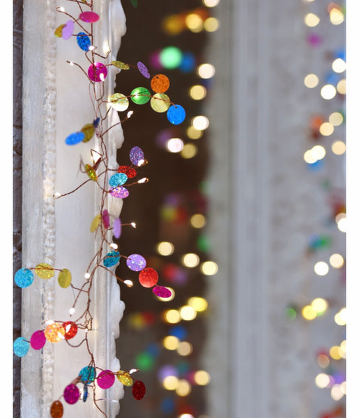 Multicoloured confetti fairy lights