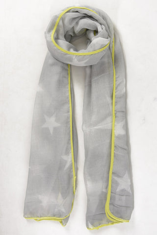 Summer scarf  - stars with bright neon edge