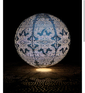 Solar lantern globe - hanging or table light in Teal
