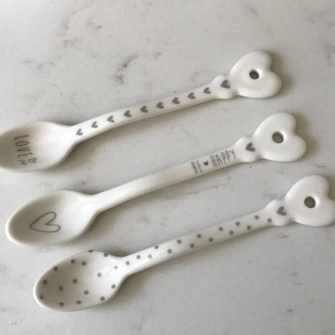 Lettie range - set of three china spoons