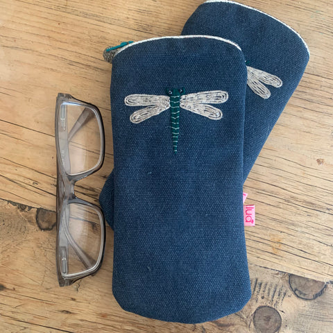 Dragonfly fabric glasses cases