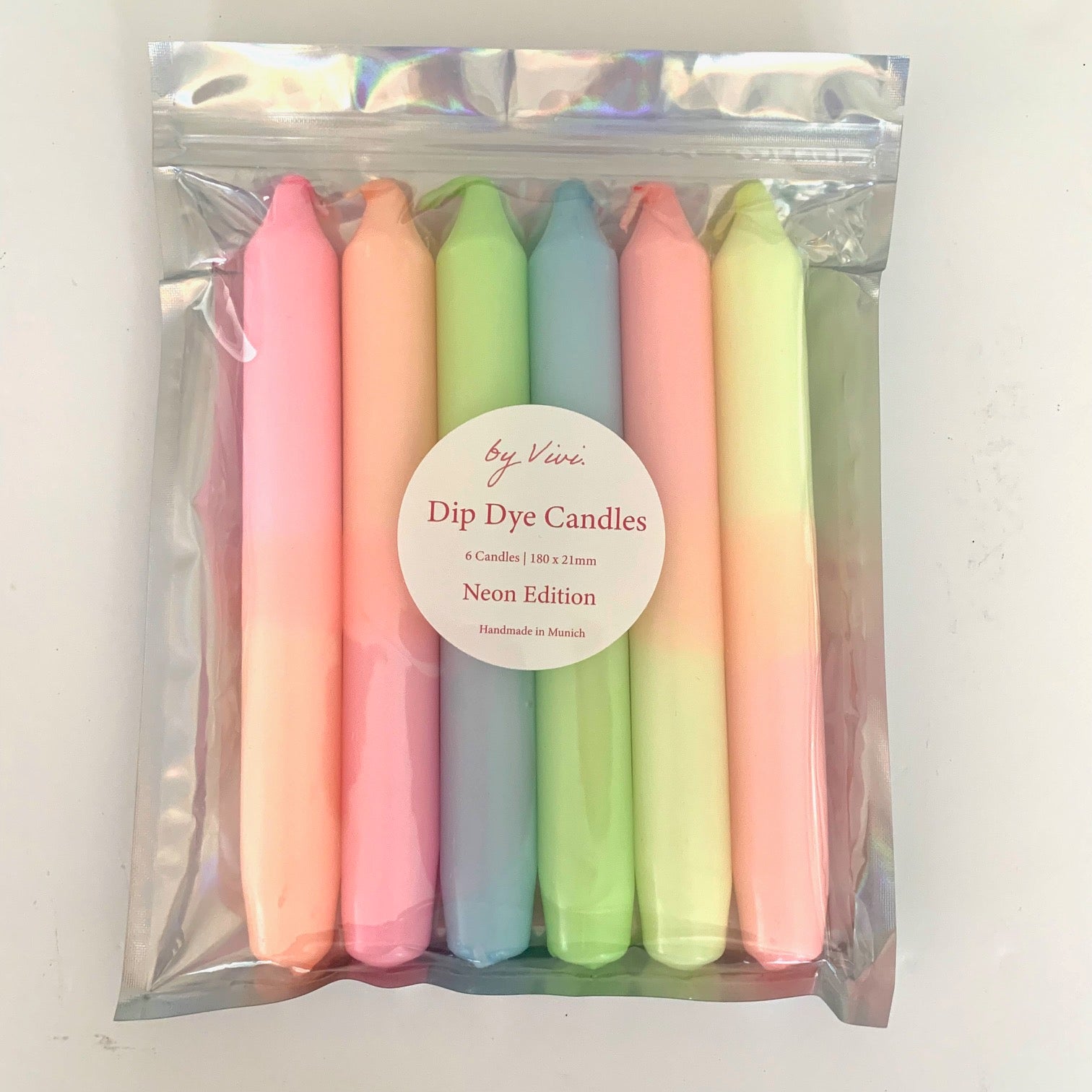 Handmade pastel dip dyed dinner candle - 6 candle gift set