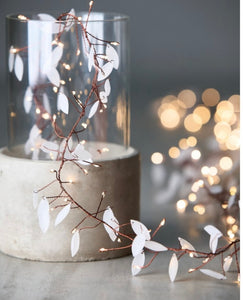 Opaque white leaf cluster LED fairy light string