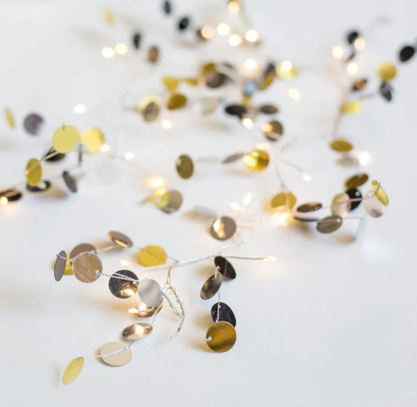 Silver & gold confetti fairy lightsi